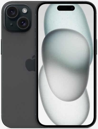 Смартфон Apple iPhone 15 128 GB Dual SIM (nano SIM) чёрный (Black) TB1553