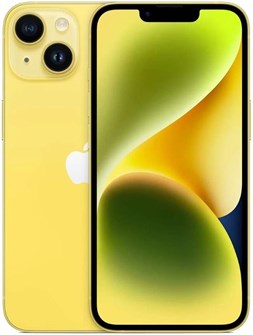 Смартфон Apple iPhone 14 128 GB Dual SIM (nano SIM + eSIM) жёлтый (Yellow) TB1464