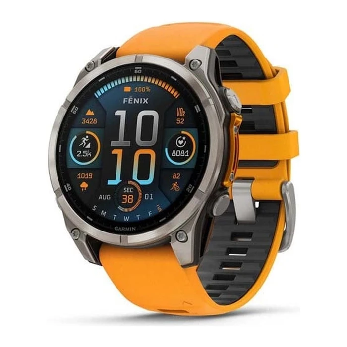 Умные часы Garmin Fenix 8 47 мм AMOLED оранжевый/графит (Sapphire Titanium)