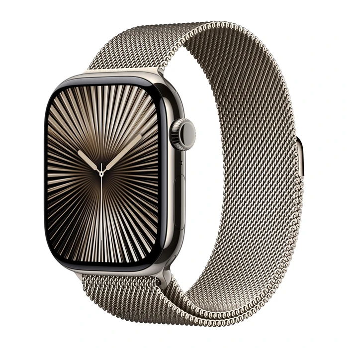 Умные часы Apple Watch Series 10 46 мм, корпус натуральный титан (Natural Titanium), ремешок Milanese Loop натуральный (Natural) M/L