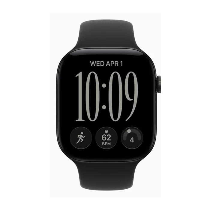 Умные часы Apple Watch Series 12 42 мм, корпус алюминий чёрный (Black), ремешок Sport Band чёрный (Black) M/L