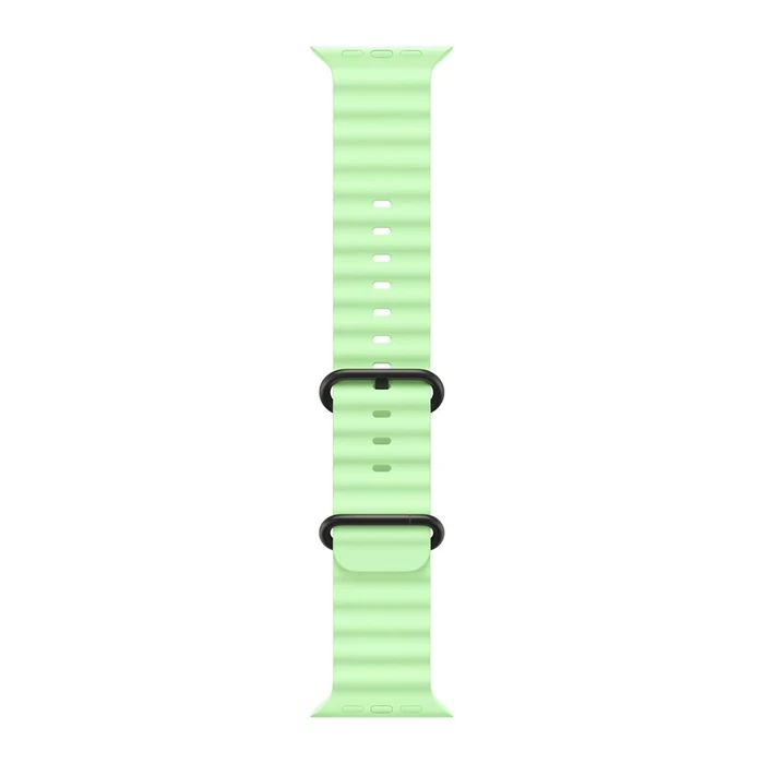 Ремешок Apple Watch Ocean Band 49 мм (MGCL4) неоновый зелёный (Neon Green), чёрная фурнитура