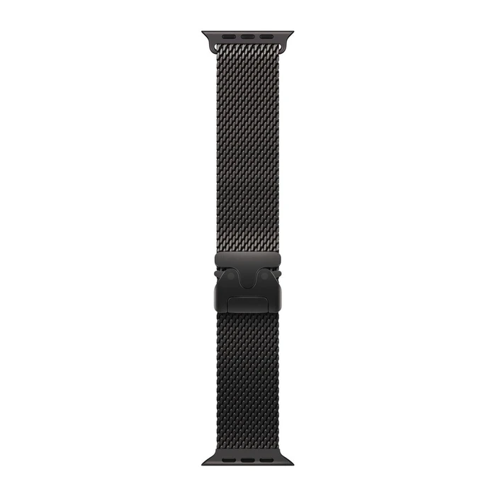Ремешок Apple Watch Titanium Milanese Loop 49 мм L (MK0Q4) чёрный титан (Black Titanium)