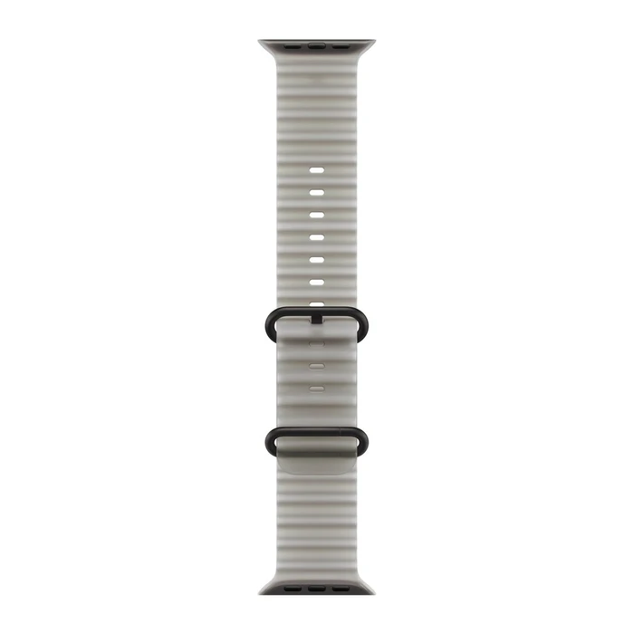Ремешок Apple Watch Ocean Band 49 мм (MKAQ4) полупрозрачный серый (Translucent Grey), чёрная фурнитура