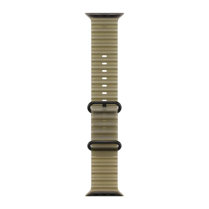 Ремешок Apple Watch Ocean Band 49 мм (MKAV4) полупрозрачный ламинария (Translucent Kelp), чёрная фурнитура