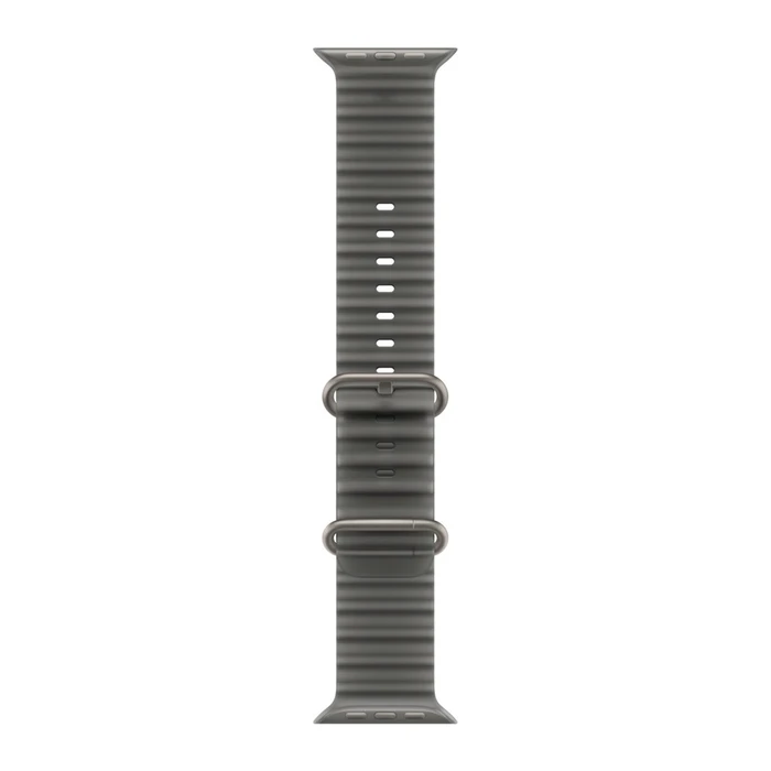 Ремешок Apple Watch Ocean Band 49 мм (MK7P4) полупрозрачный чёрный (Translucent Black), натуральная фурнитура