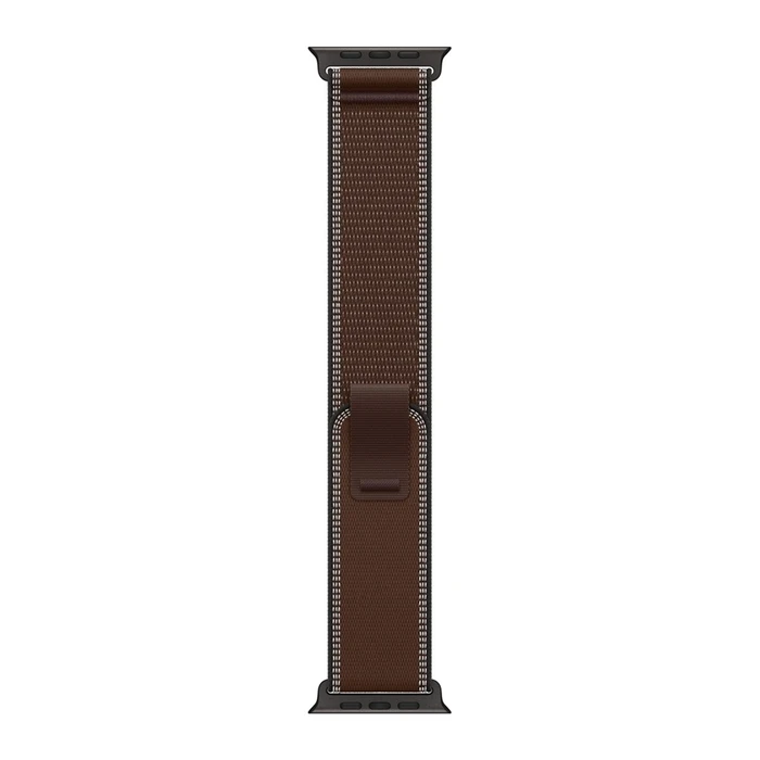 Ремешок Apple Watch Trail Loop 49 мм M/L (MKAE4) тёмная умбра (Dark Umber), чёрная фурнитура