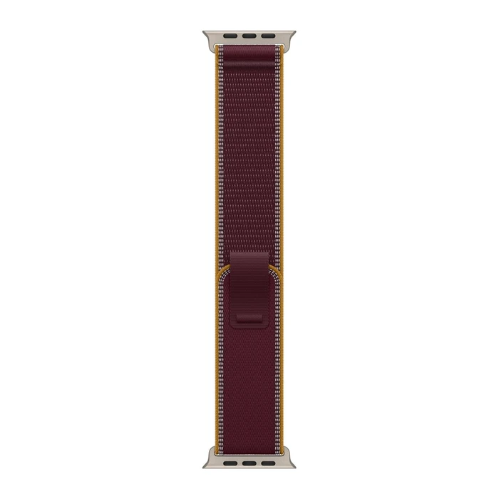 Ремешок Apple Watch Trail Loop 49 мм M/L (MK8H4) бордовый (Burgundy), натуральная фурнитура