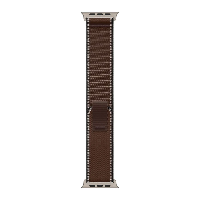 Ремешок Apple Watch Trail Loop 49 мм M/L (MK8K4) тёмная умбра (Dark Umber), натуральная фурнитура