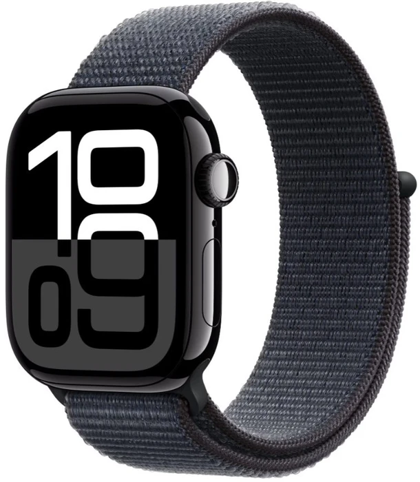 Умные часы Apple Watch Series 10 46 мм, корпус алюминий глубокий чёрный (Jet Black), ремешок Sport Loop чёрный (Black)