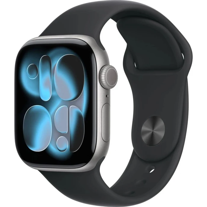 Умные часы Apple Watch Series 11 42 мм, корпус алюминий серый космос (Space Gray), ремешок Sport Band чёрный (Black) M/L