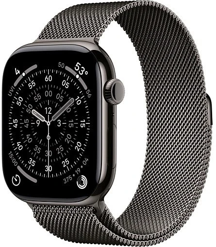 Умные часы Apple Watch Series 11 46 мм, корпус грифельный титан (Slate Titanium), ремешок Milanese Loop грифельный (Slate) M/L