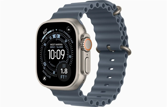 Умные часы Apple Watch Ultra 3 49 мм, корпус титан (Titanium), ремешок Ocean Band синий (Anchor Blue)