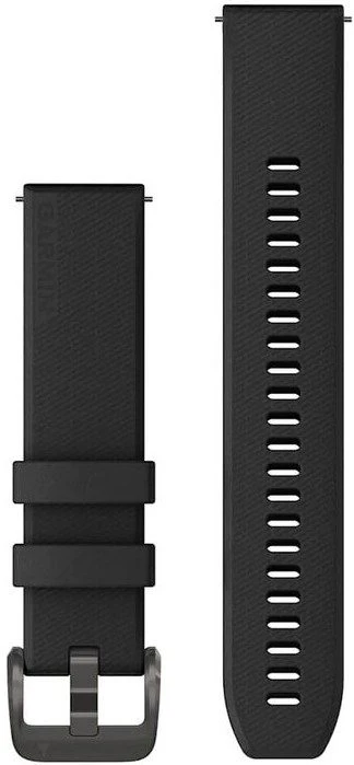Ремешок Garmin Quick Release 20 мм Black Silicone with Gunmetal Hardware