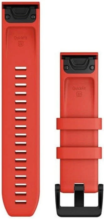 Ремешок Garmin QuickFit 22 мм Laser Red with Black Stainless Steel Hardware