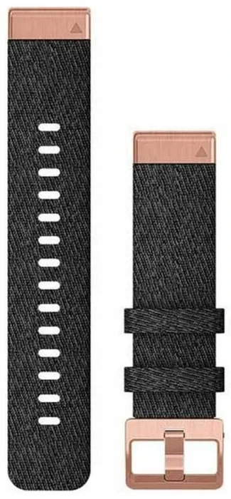 Ремешок Garmin QuickFit 20 мм Heathered Black Nylon with Rose Gold Hardware