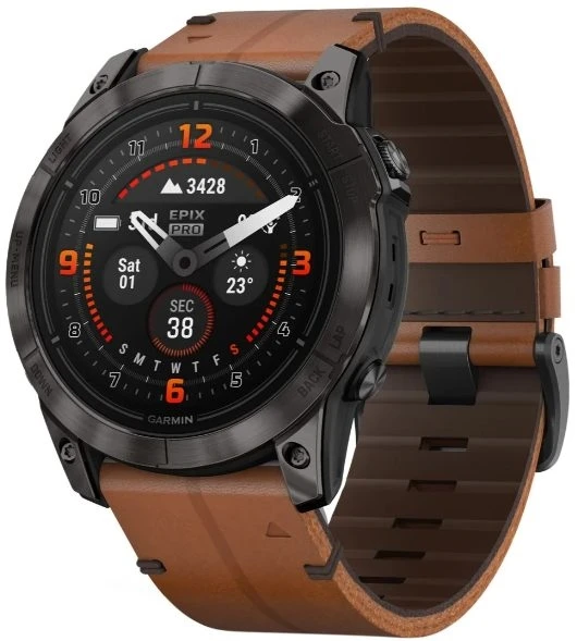 Умные часы Garmin Epix Pro (Gen 2) Sapphire Edition Titanium 51 мм кожа