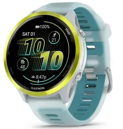 Умные часы Garmin Forerunner 570 47 мм Amp Yellow Aluminium with Translucent Whitestone/Turquoise Band