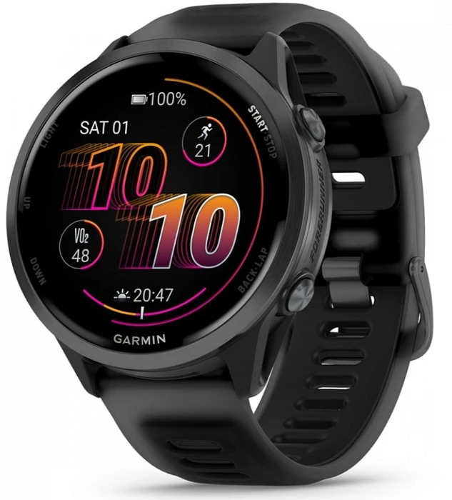 Умные часы Garmin Forerunner 570 47 мм Slate Gray Aluminium with Translucent Black/Black Band