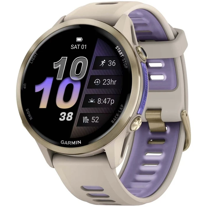 Умные часы Garmin Forerunner 970 Soft Gold Titanium French Grey/Translucent Indigo