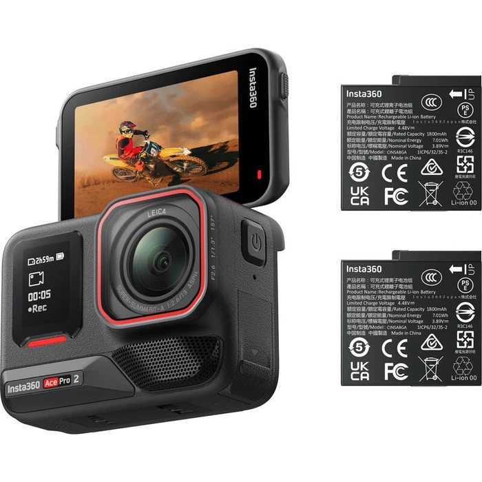 Экшн-камера Insta360 Ace Pro 2 с двумя аккумуляторами чёрный (Black)