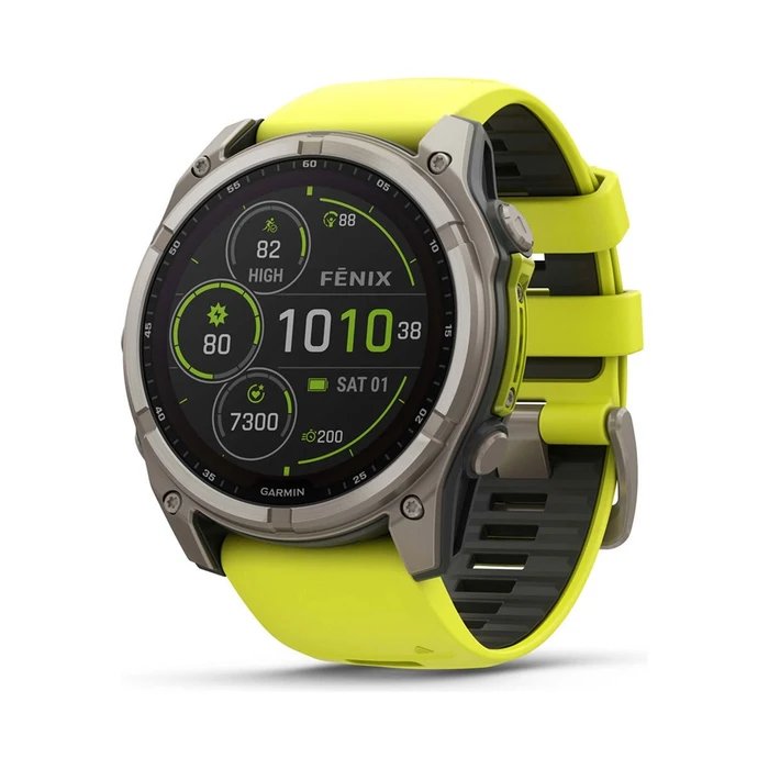 Умные часы Garmin Fenix 8 51 мм Solar жёлтый/графит (Sapphire Titanium)