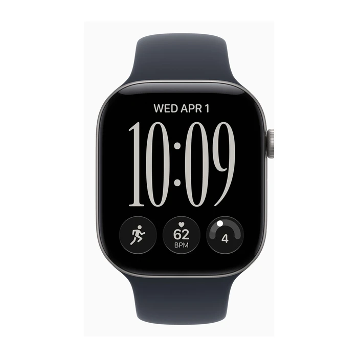 Умные часы Apple Watch Series 12 46 мм, корпус алюминий серый космос (Space Gray), ремешок Sport Band тёмно-синий (Navy Blue) S/M