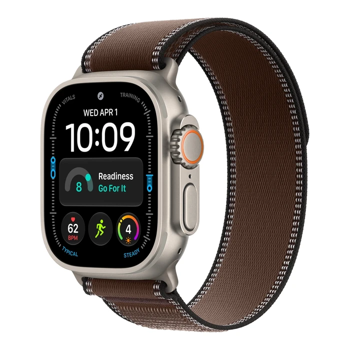 Умные часы Apple Watch Ultra 4 49 мм, корпус натуральный титан (Natural Titanium), ремешок Trail Loop тёмная умбра (Dark Umber) S/M