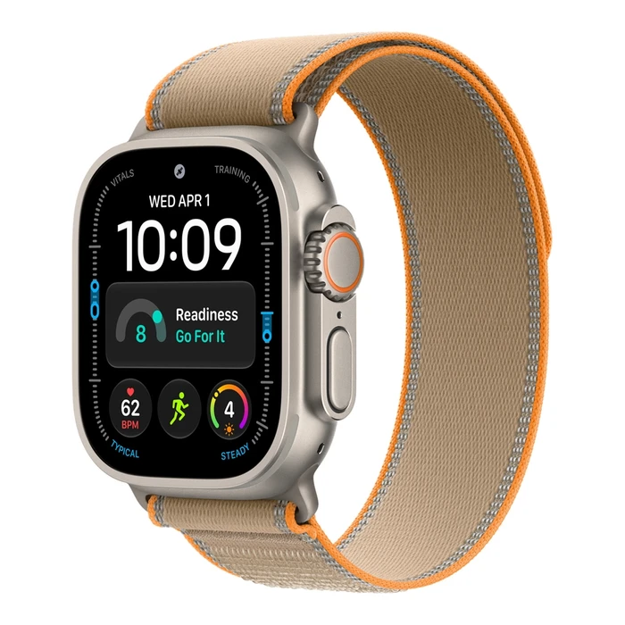 Умные часы Apple Watch Ultra 4 49 мм, корпус натуральный титан (Natural Titanium), ремешок Trail Loop песочный (Sand) S/M