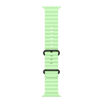 Ремешок Apple Watch Ocean Band 49 мм (MGCL4) неоновый зелёный (Neon Green), чёрная фурнитура
