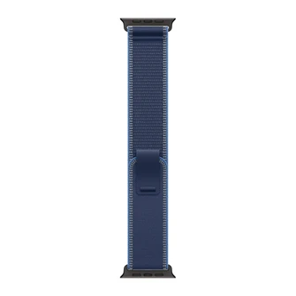 Ремешок Apple Watch Trail Loop 49 мм S/M (MG9Q4) синий/ярко-синий (Blue/Bright Blue), чёрная фурнитура