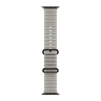 Ремешок Apple Watch Ocean Band 49 мм (MKAQ4) полупрозрачный серый (Translucent Grey), чёрная фурнитура