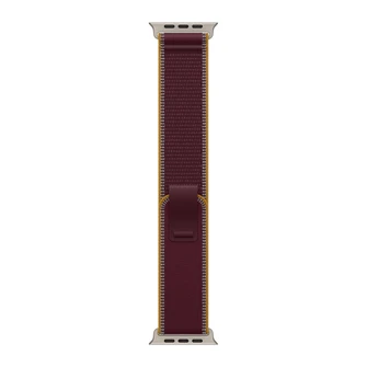Ремешок Apple Watch Trail Loop 49 мм M/L (MK8H4) бордовый (Burgundy), натуральная фурнитура