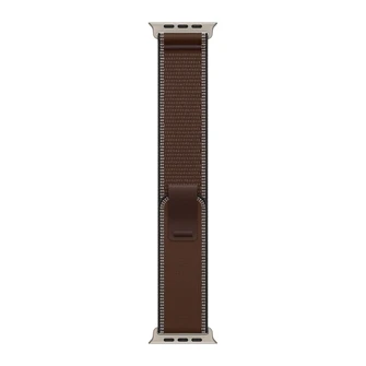 Ремешок Apple Watch Trail Loop 49 мм M/L (MK8K4) тёмная умбра (Dark Umber), натуральная фурнитура