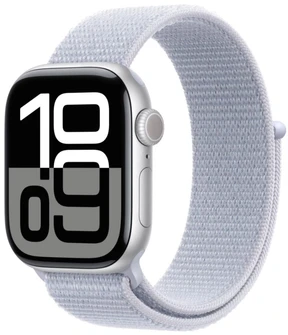 Умные часы Apple Watch Series 10 46 мм, корпус алюминий серебристый (Silver), ремешок Sport Loop серебристый (Silver)