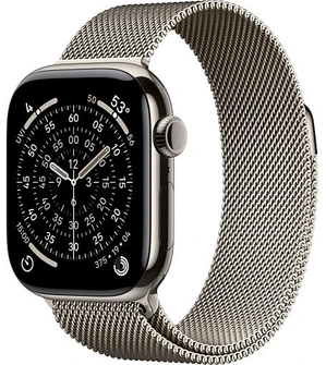 Умные часы Apple Watch Series 11 46 мм, корпус натуральный титан (Natural Titanium), ремешок Milanese Loop натуральный (Natural) M/L