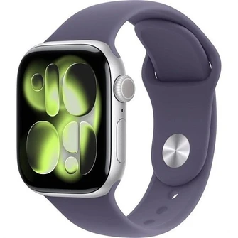 Умные часы Apple Watch Series 11 46 мм, корпус алюминий серебристый (Silver), ремешок Sport Band фиолетовый туман (Purple Fog) S/M