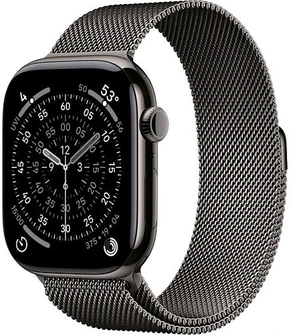 Умные часы Apple Watch Series 11 46 мм, корпус грифельный титан (Slate Titanium), ремешок Milanese Loop грифельный (Slate) M/L