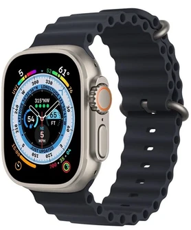 Умные часы Apple Watch Ultra 49 мм, корпус титан (Titanium), ремешок Ocean Band тёмная ночь (Midnight)
