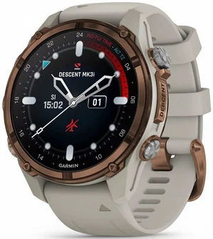 Умные часы Garmin Descent Mk3i Bronze PVD Titanium with French Gray Silicone Band 43 мм серый (Gray)