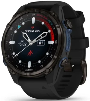 Умные часы Garmin Descent Mk3i Carbon Gray DLC Titanium with Silicone Band 43 мм серый чёрный (Black)