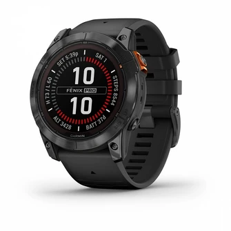 Умные часы Garmin Fenix 7X Pro Sapphire Solar серый/ чёрный (Black)