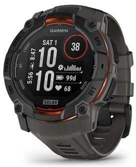 Умные часы Garmin Instinct 3 50 мм Solar Black with Charcoal Band чёрный