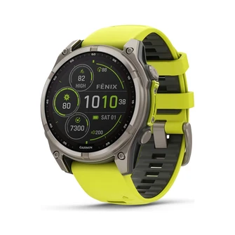 Умные часы Garmin Fenix 8 47 мм Solar жёлтый/графит (Sapphire Titanium)