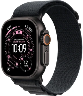 Умные часы Apple Watch Ultra 3 49 мм, корпус натуральный титан (Natural Titanium), ремешок Alpine Loop чёрный (Black) S