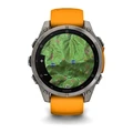Умные часы Garmin Fenix 8 47 мм AMOLED Sapphire Titanium with Graphite/Orange Silicone оранжевый (Orange)