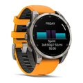 Умные часы Garmin Fenix 8 47 мм AMOLED Sapphire Titanium with Graphite/Orange Silicone оранжевый (Orange)