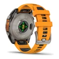 Умные часы Garmin Fenix 8 47 мм AMOLED Sapphire Titanium with Graphite/Orange Silicone оранжевый (Orange)