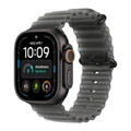 Ремешок Apple Watch Ocean Band 49 мм (MKAY4) полупрозрачный чёрный (Translucent Black), чёрная фурнитура