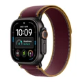 Ремешок Apple Watch Trail Loop 49 мм M/L (MKA94) бордовый (Burgundy), чёрная фурнитура